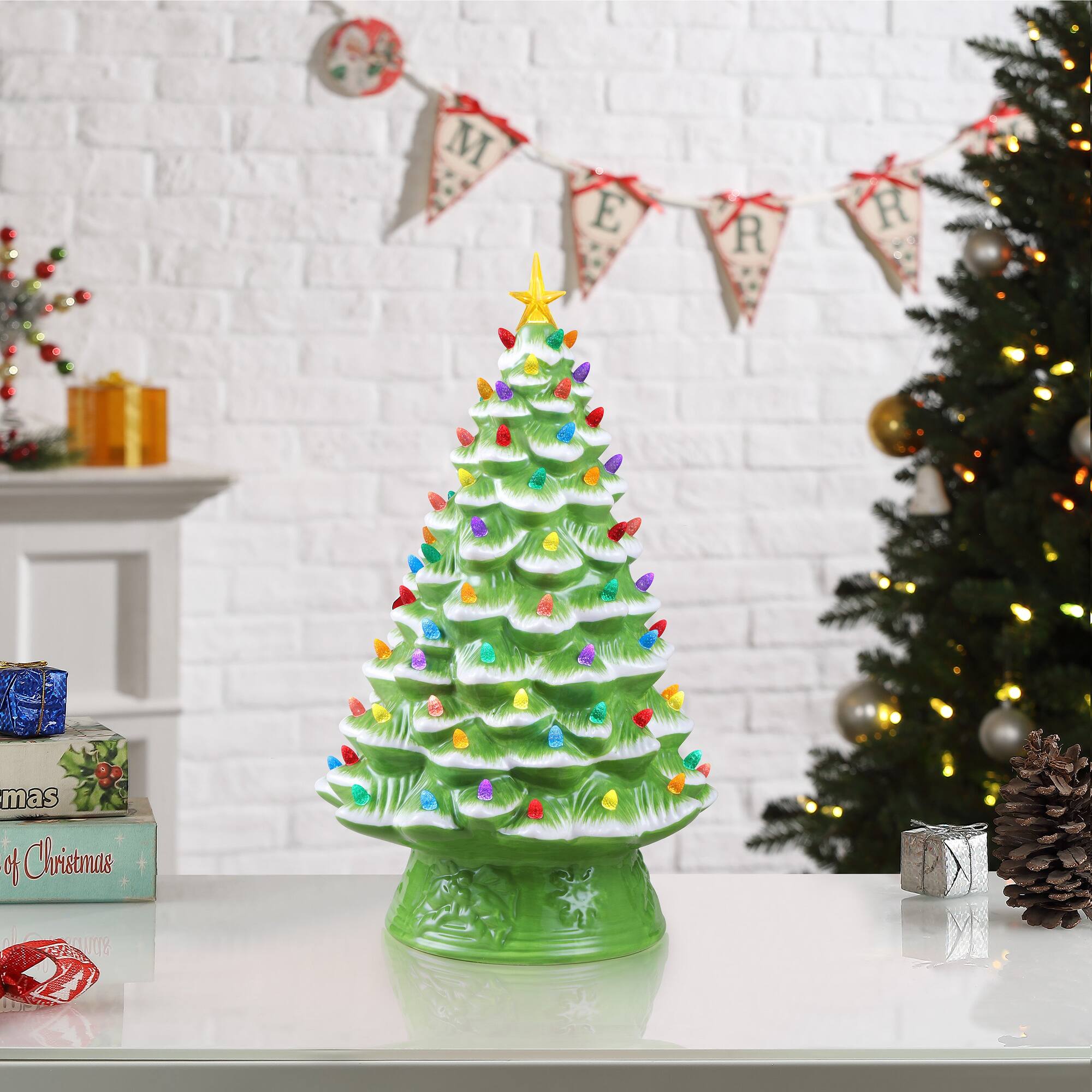 Mr. Christmas 18" Lime Green Nostalgic Ceramic Tree